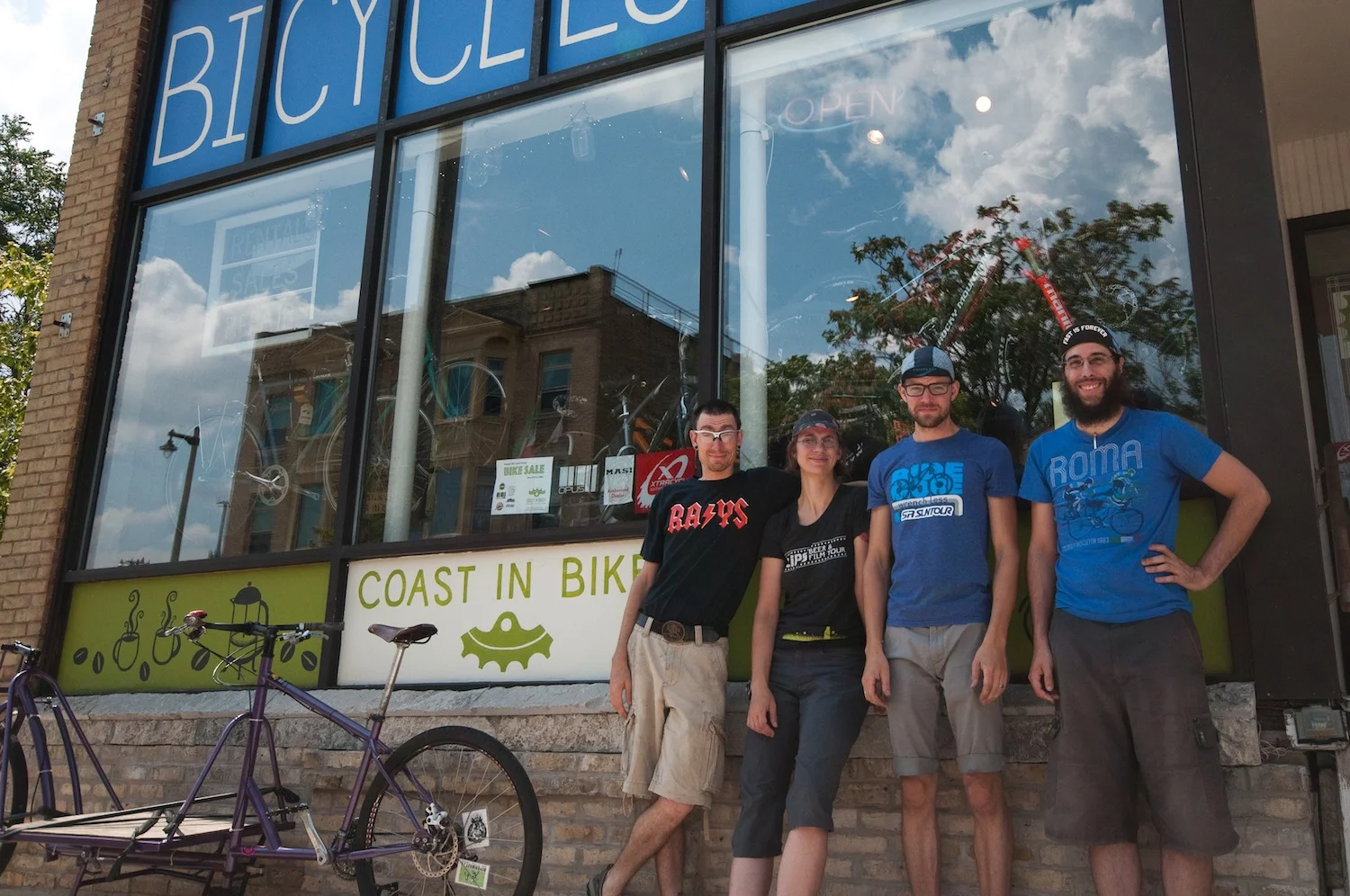 Sam Dodge (pictured far right) of Coast in Bikes loves craft beer and curated a route connecting his favorites.