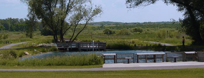 Lake County Park is full of walking trails next to the Lussier Family Heritage Center. Photo credit: WI DNR