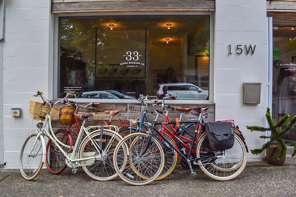 33 Acres is on Bikabout's "East Van Brewery Tour" of Vancouver. Photo and route curation by ModaCity.