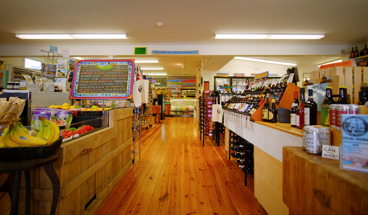Late lunch and wine / beer purveying. Salty Market in Truro has made-to-order sandwiches (GF bread & Iggy's rolls) and lots of basic groceries and snacks.