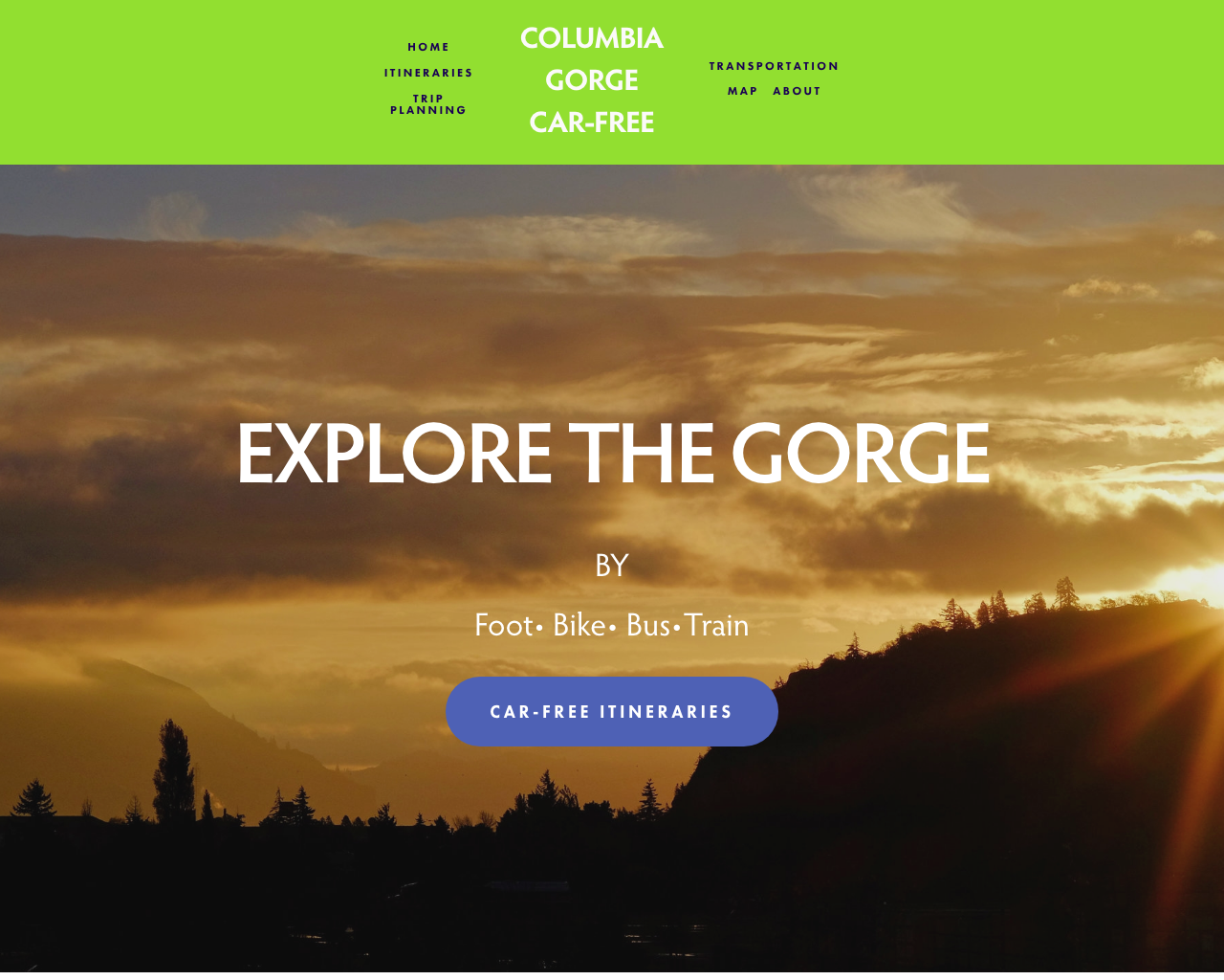 Website for Columbia Gorge Car-free