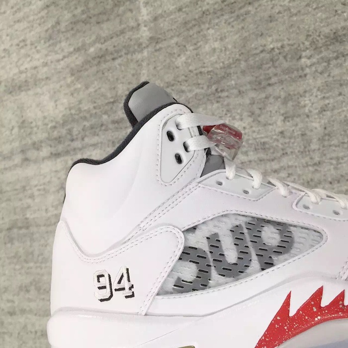 Supreme Air Jordan 5 White, SneakerFiles