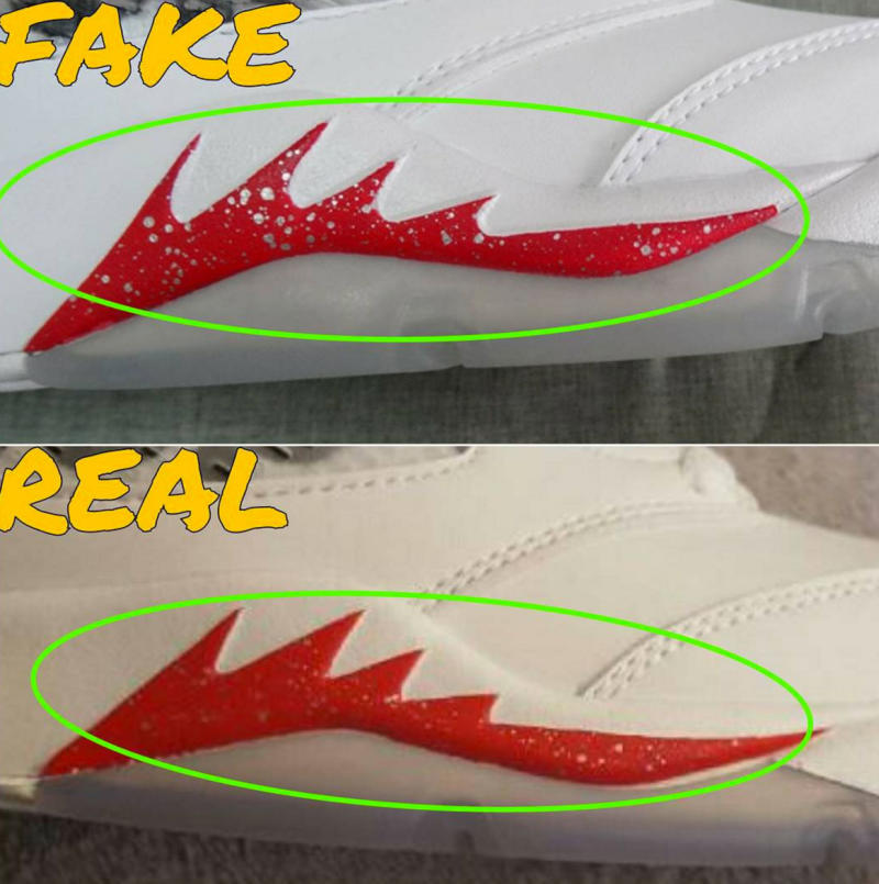 Real vs. Fake - White Supreme x Air Jordan 5 Comparison — Sneaker Shouts