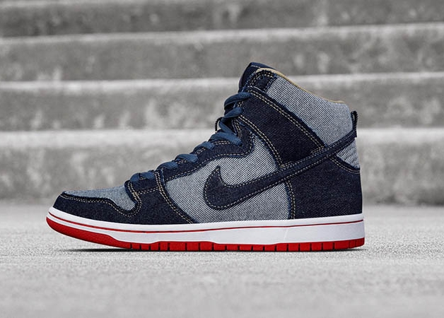 Restock Reese Forbes x Nike SB Dunk High Denim Sneaker Shouts