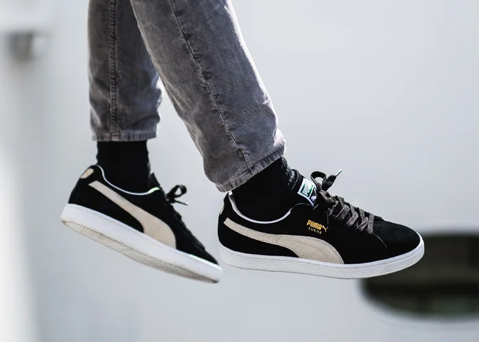 puma suede classic black white