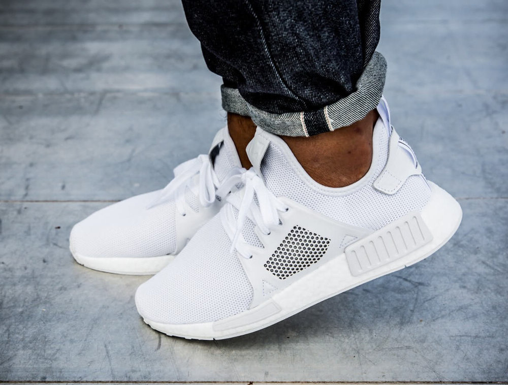 concert Brood Onderling verbinden adidas NMD XR1 Leather "Triple White" Under Retail — Sneaker Shouts