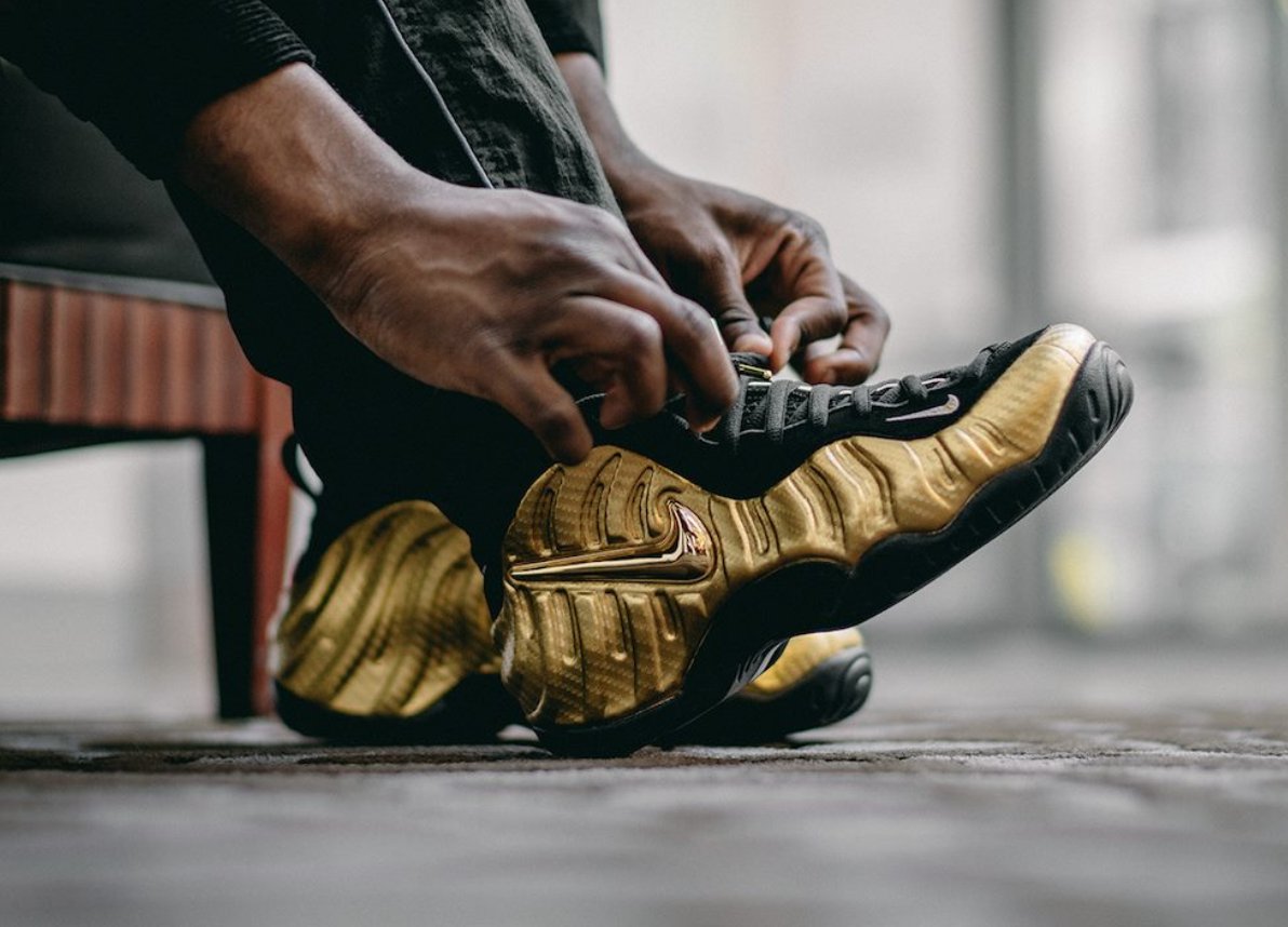 metallic gold foamposite pro