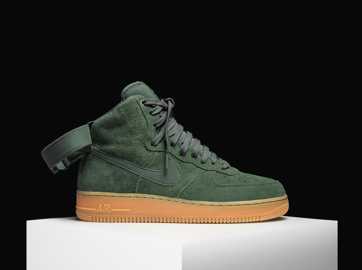 nike air force 1 high suede green