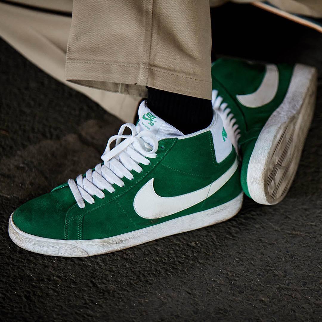 nike sb zoom blazer mid pine green