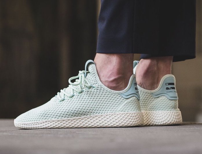 On Sale: Pharrell adidas Tennis Hu "Linen Green" Sneaker Shouts