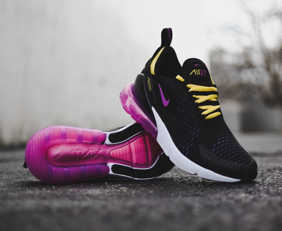 nike air max 270 black pink yellow