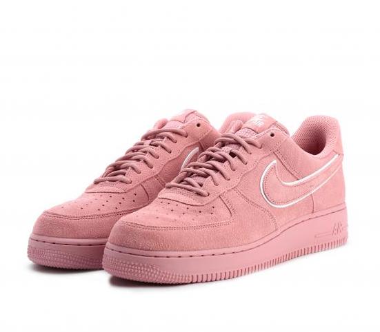 pink suede nike air force ones