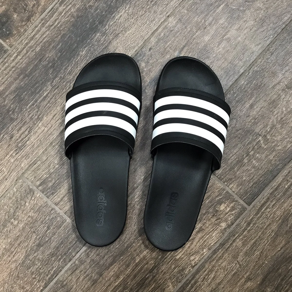 adidas striped slides