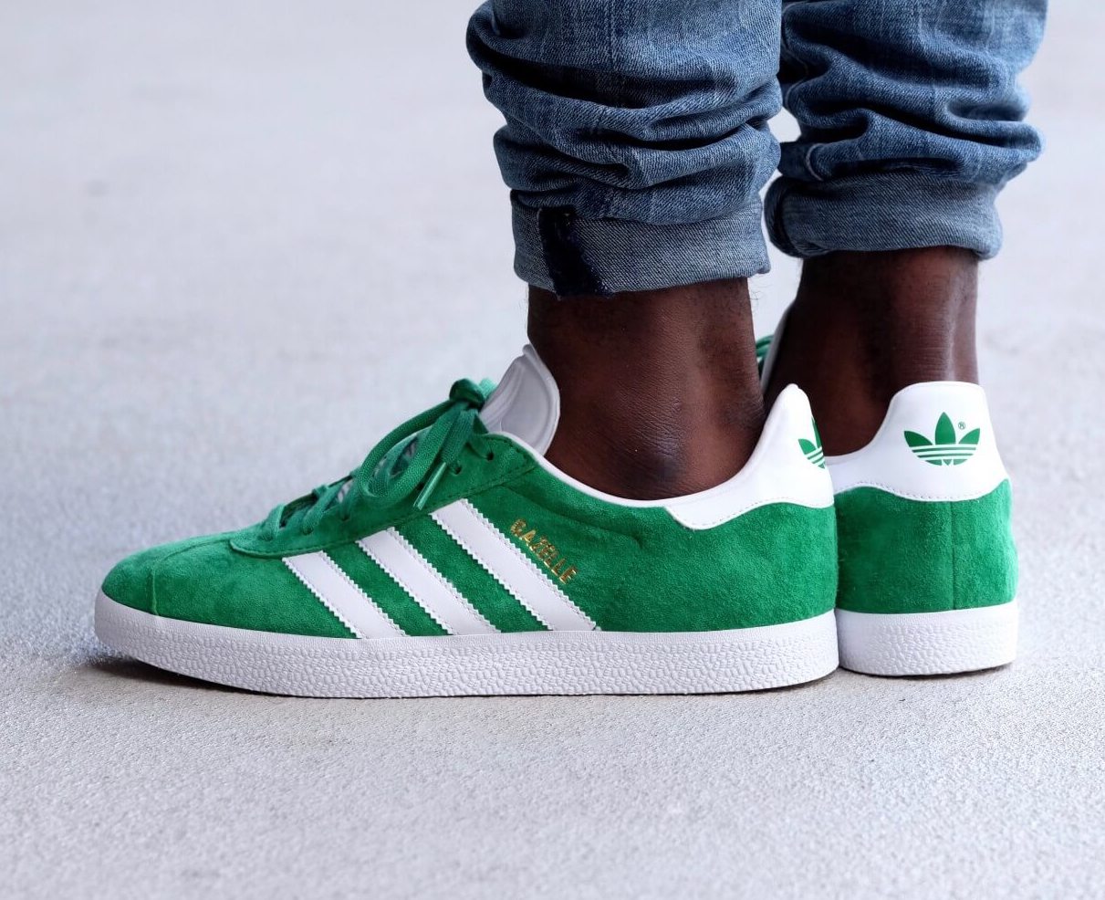 adidas green suede sneakers