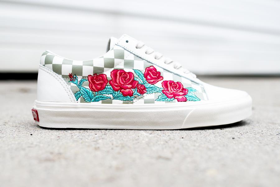 old skool vans with roses for sale