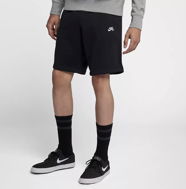 nike sb icon black mens sweat shorts