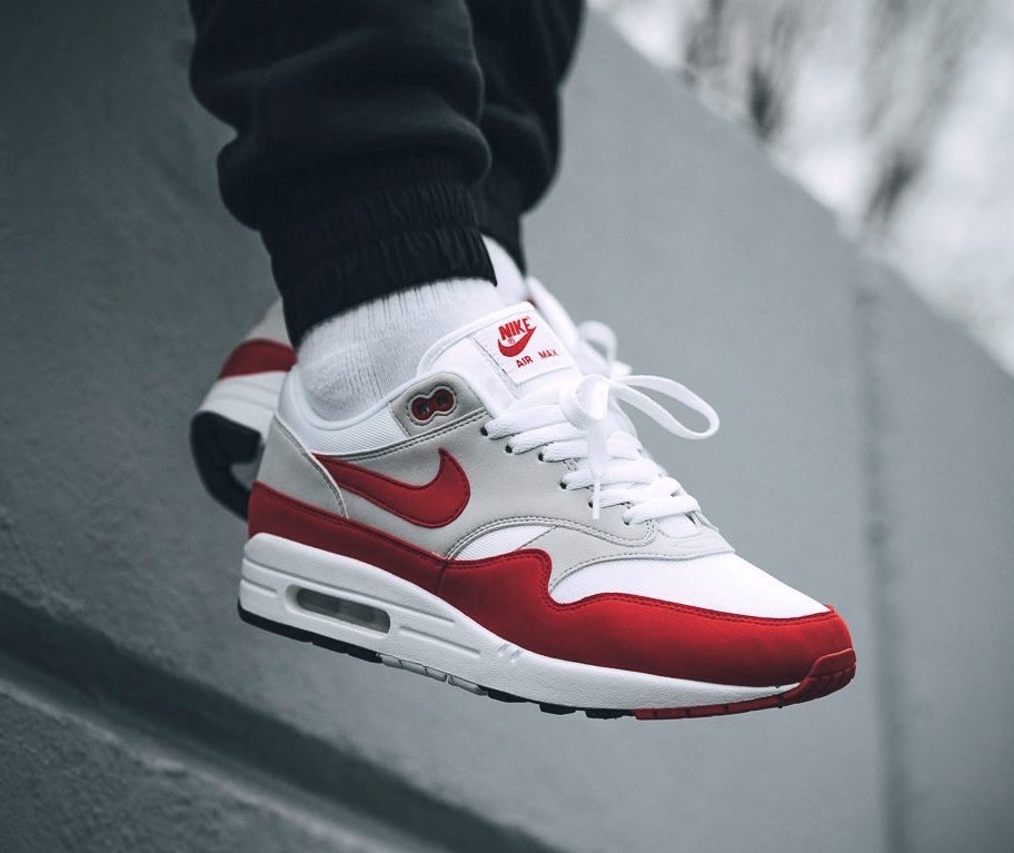 nike air max 1 anniversary red and white