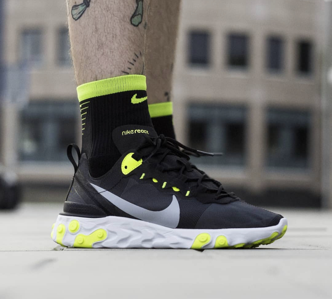 vestirse seré fuerte Recordar Now Available: Nike React Element 55 "Black Volt" — Sneaker Shouts