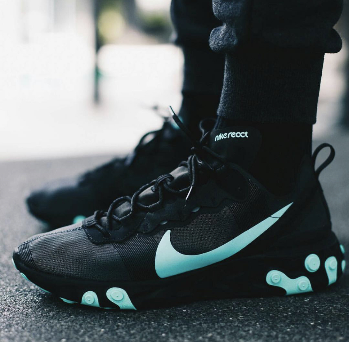 nike react element 55 black aqua