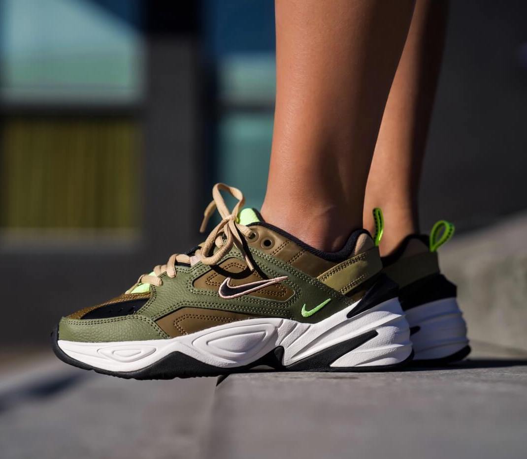 Now Available: Women's Nike M2K Tekno "Medium Olive" — Sneaker Shouts