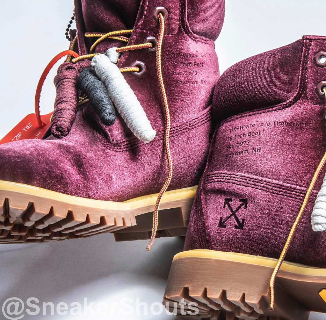 Now Available: Off White x Timberland 6-inch Velvet "Bordeaux" — Shouts