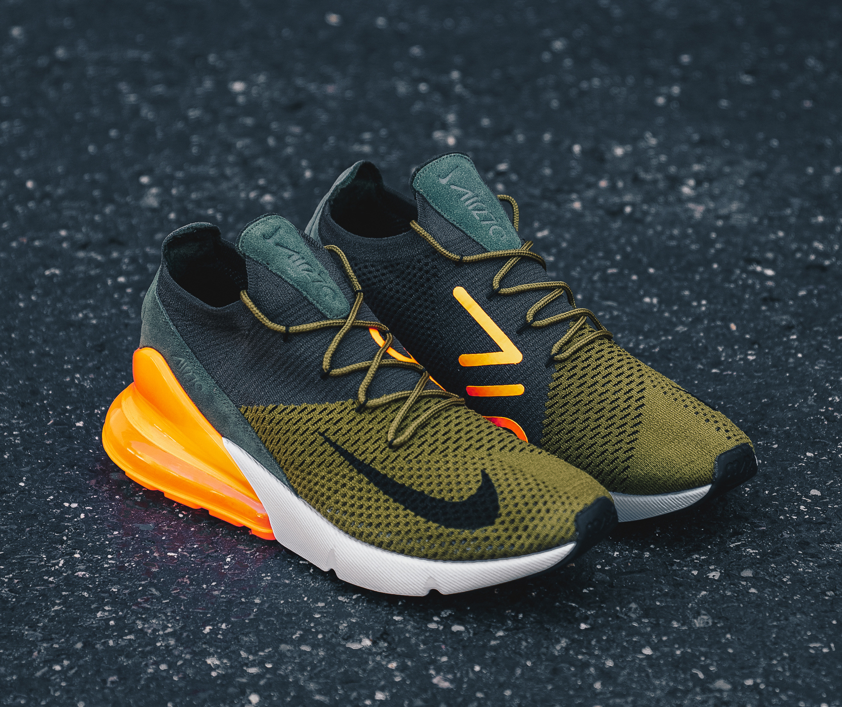 nike air max 270 flyknit olive orange