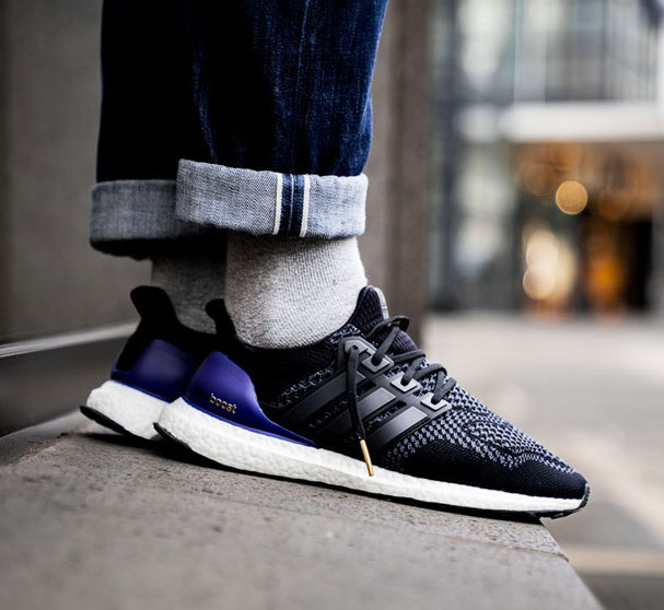 black and purple ultra boost