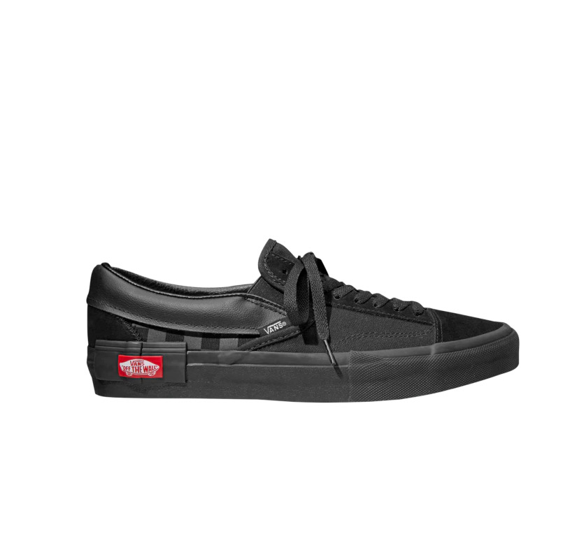 Vans slip on clearance cut and paste black