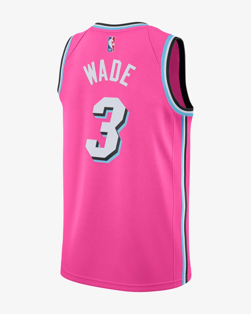 Nike Dwayne Wade Miami Heat Nba Nike City Edition Jersey Size 50 - Length +2