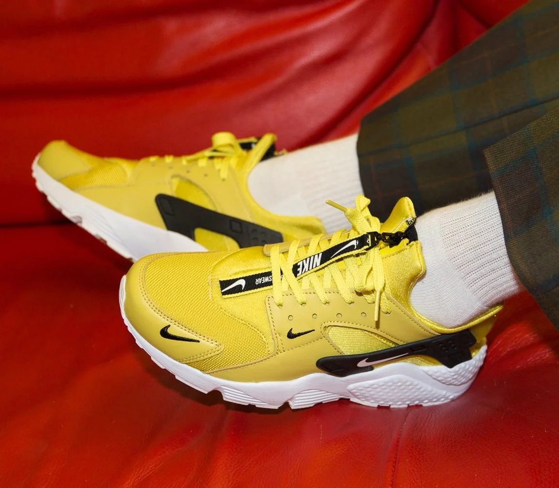 yellow huaraches with zipper