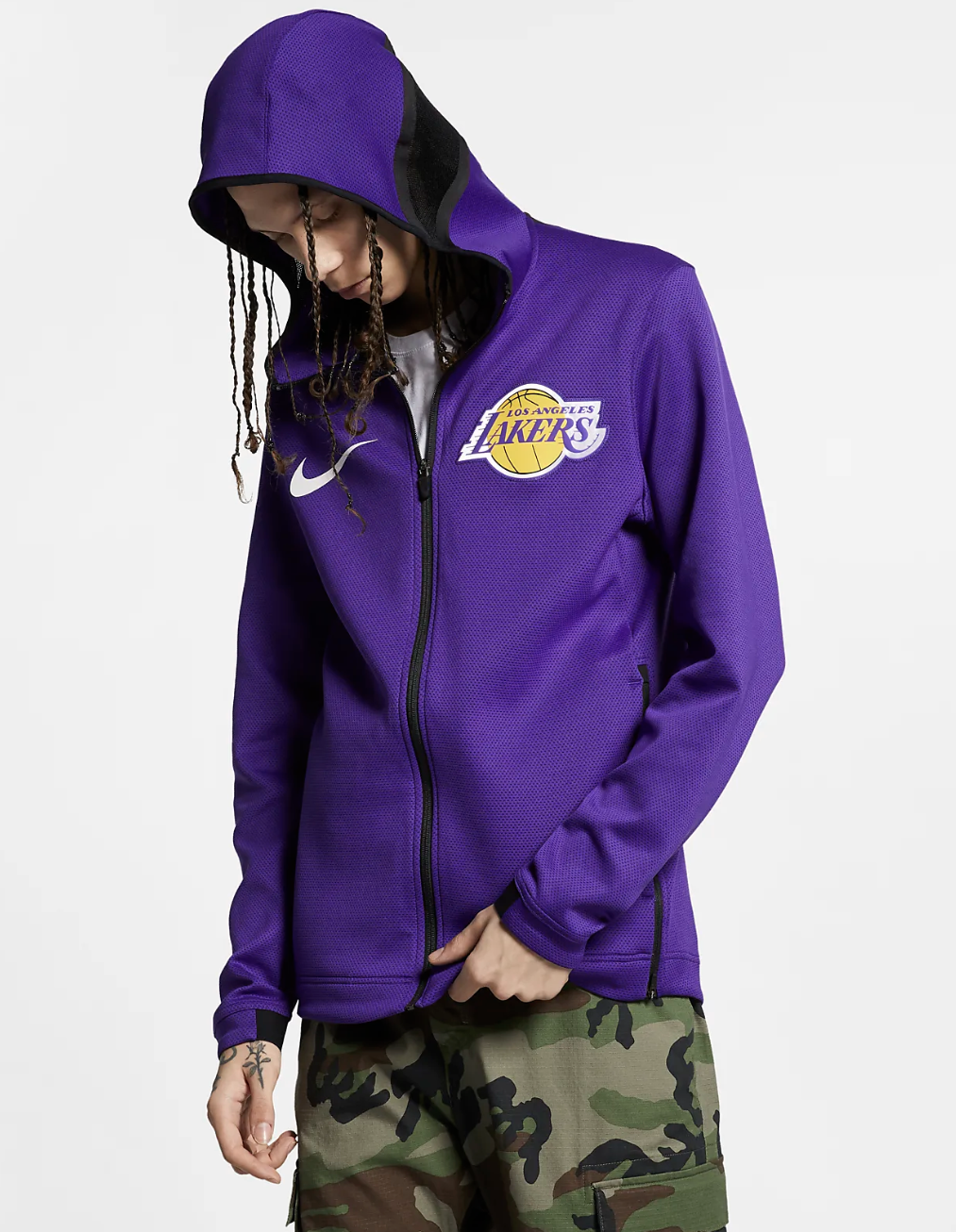 lakers nike zip up hoodie