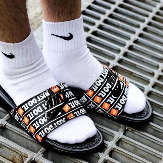 nike just do it slides black