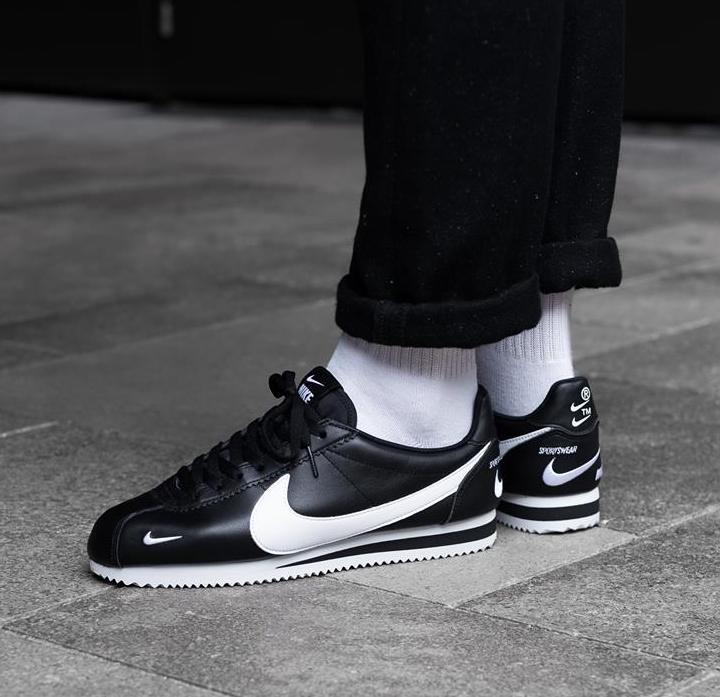 On Nike Cortez Leather Premium "Black" Sneaker