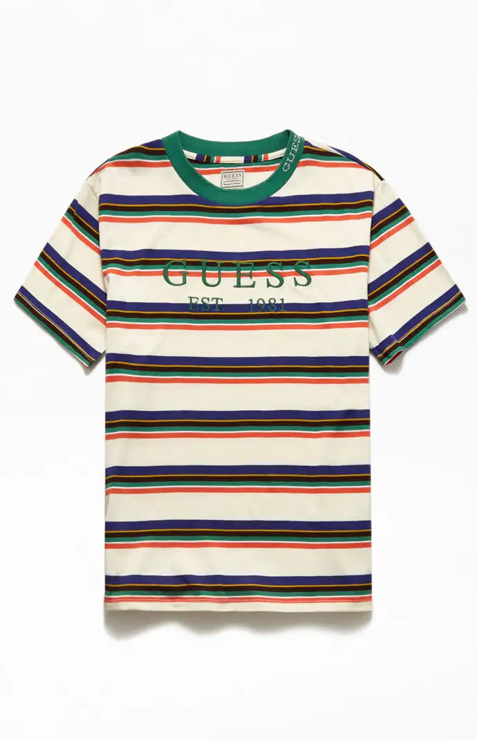 Pacsun Exclusive Guess Dylan Stripe 1981 T Shirts Sneaker Shouts