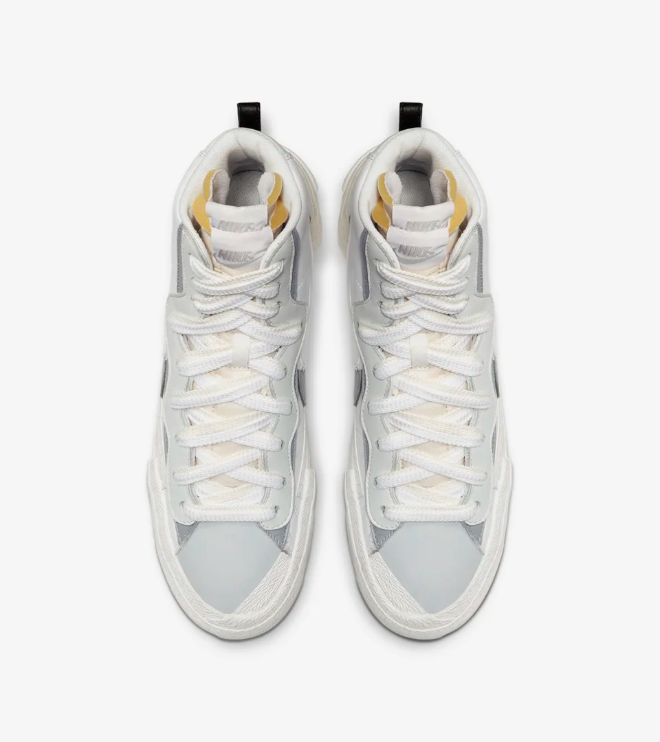 Now Available: Sacai x Nike Blazer Mid "White Grey" — Sneaker Shouts