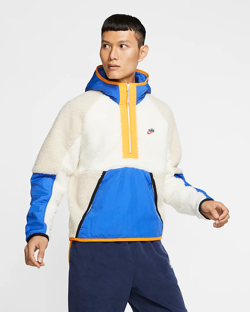 nike white sherpa hoodie