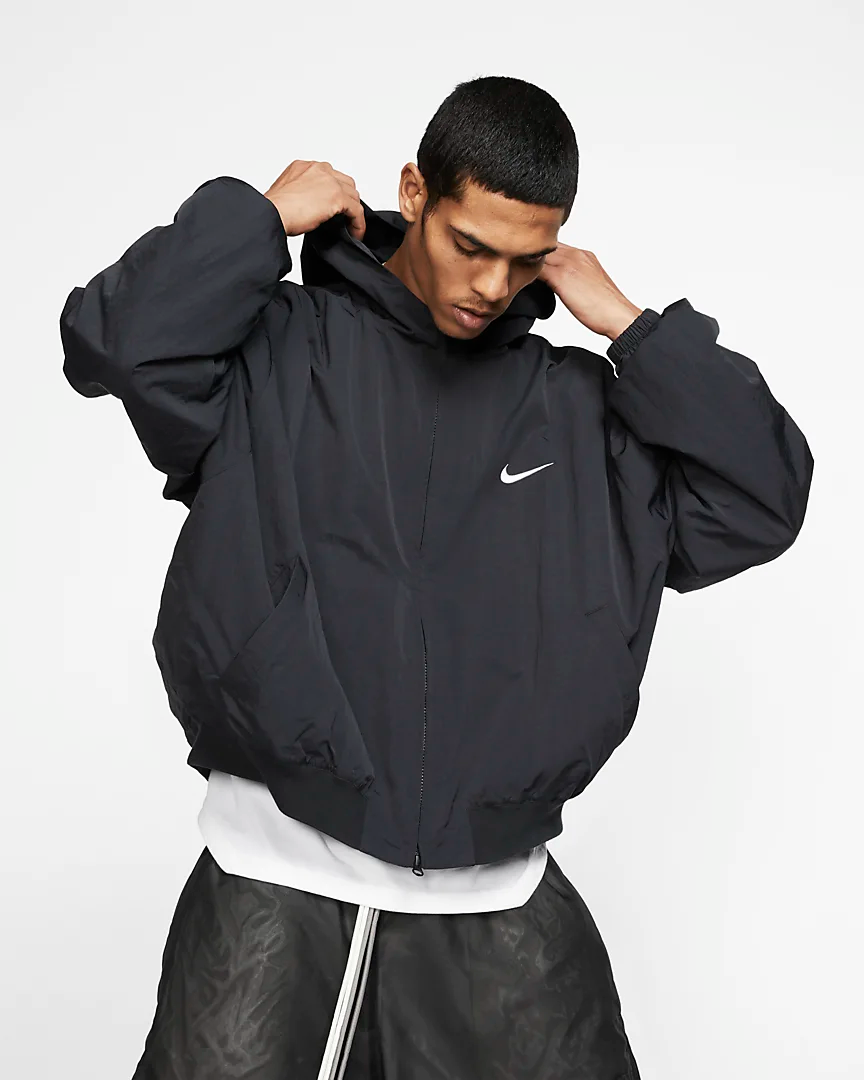 Now Available: Fear of God x Nike Hooded Bomber Jacket in Black ...