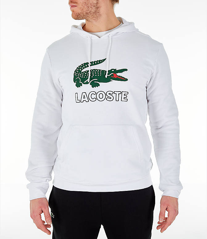 70% OFF the Lacoste Big Croc Logo Hoodie in White — Sneaker Shouts