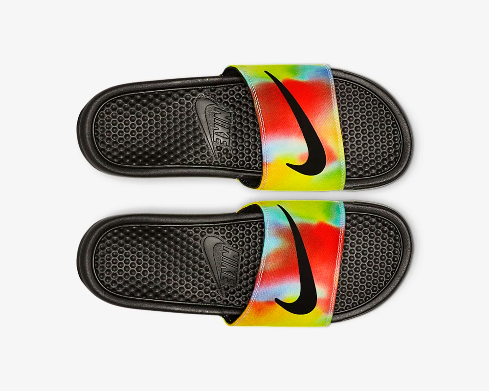 men's nike benassi jdi print tie dye slide sandals