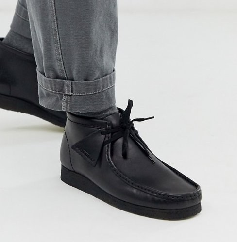 On Sale: Wallabee Leather Boot "Black" — Sneaker Shouts