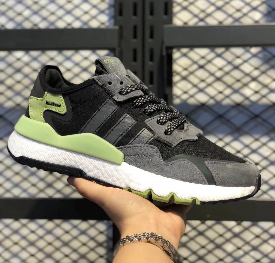 On Sale adidas Nite Jogger Boost Green Glow Sneaker Shouts