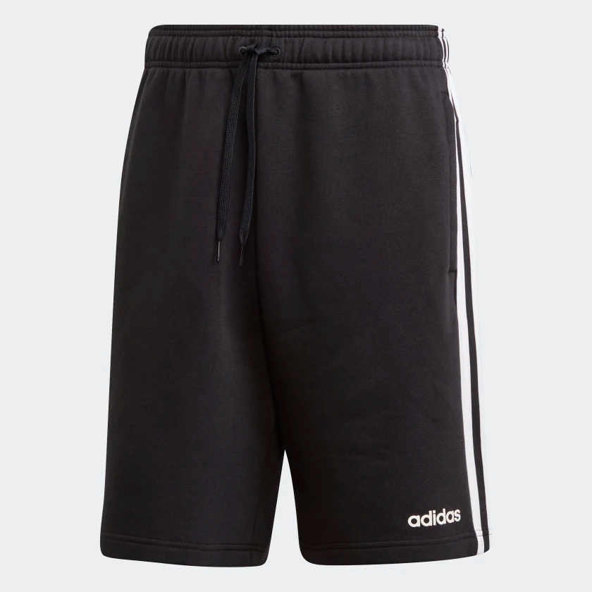 Essentials_3_Stripes_Fleece_Shorts_Black_DQ3071_01_laydown.png