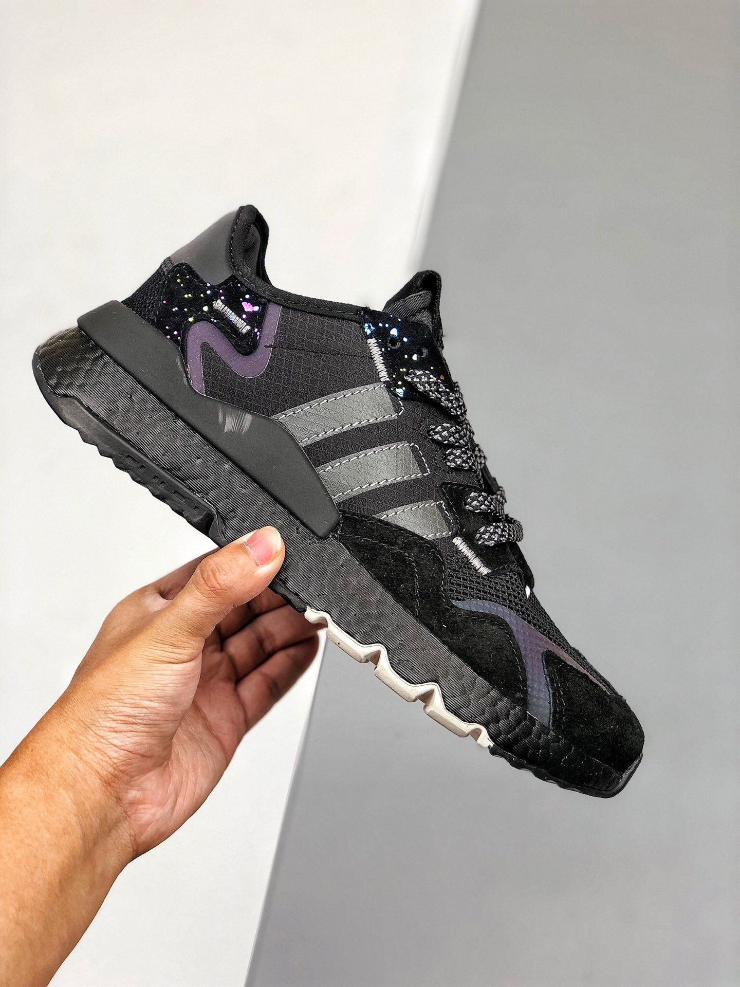 adidas nite jogger black purple