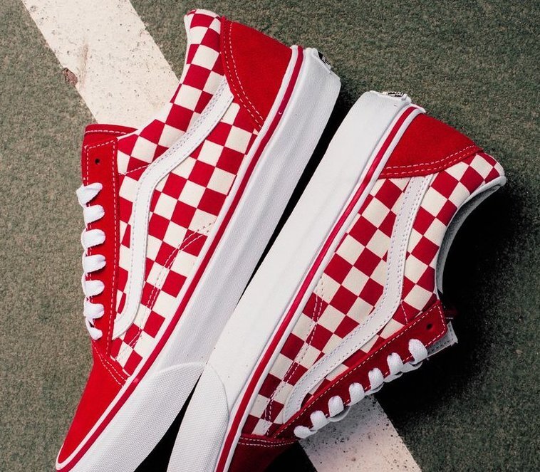 red vans checkerboard old skool