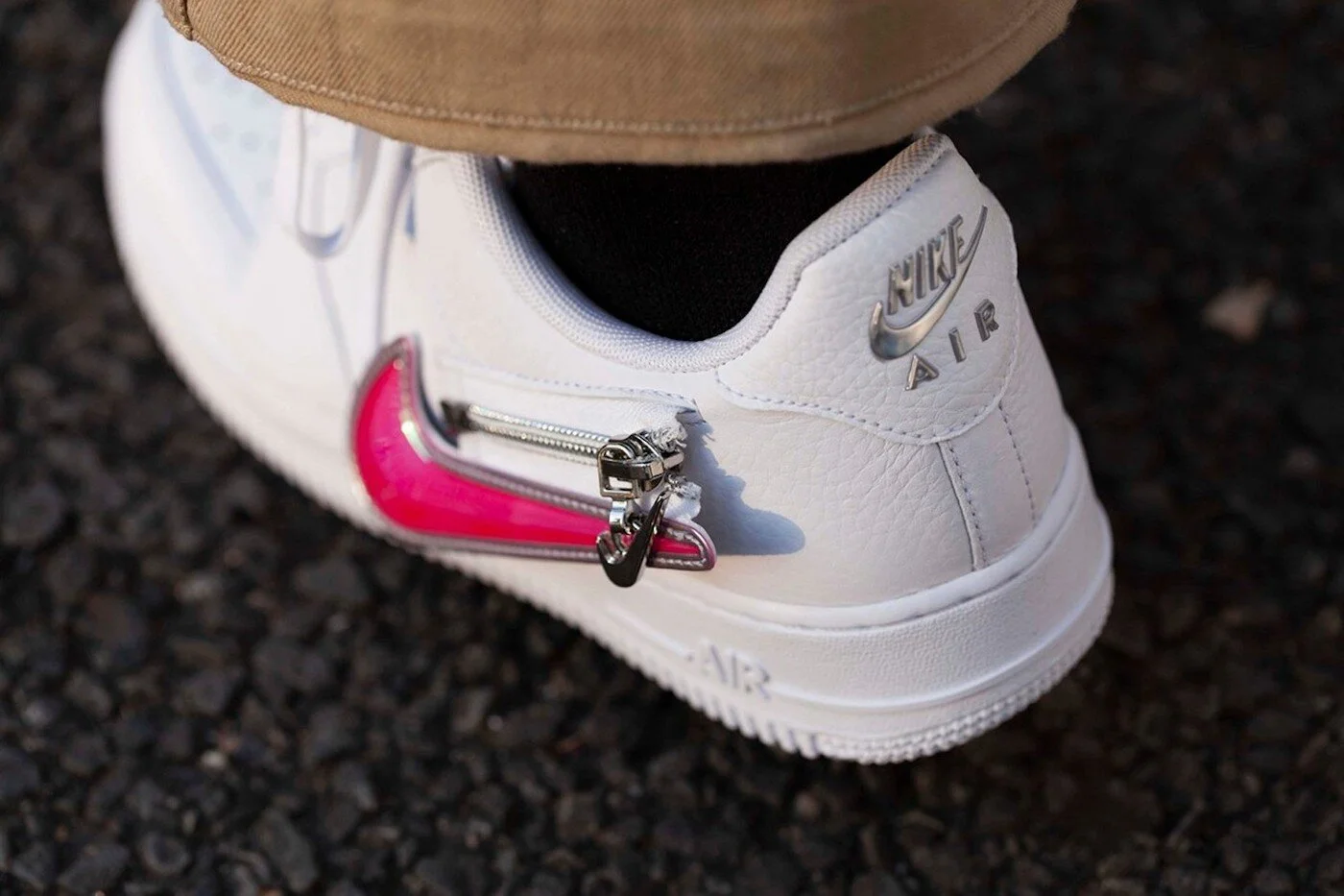 nike air force 1 low zip swoosh white