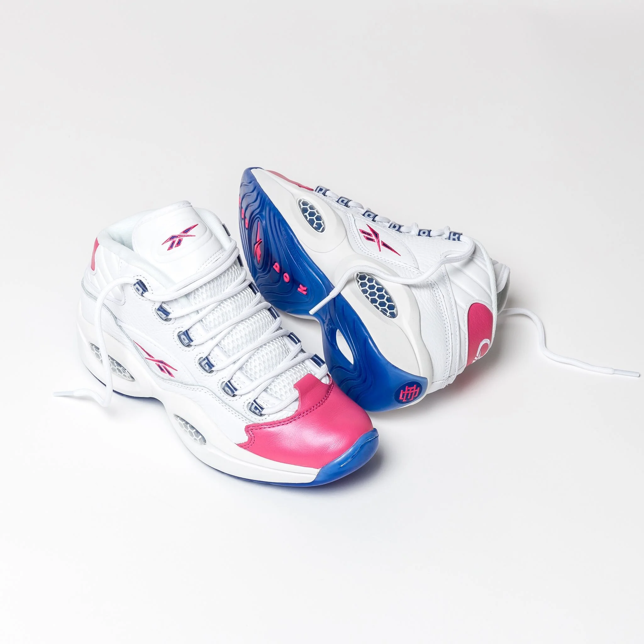 reebok question mid pink toe