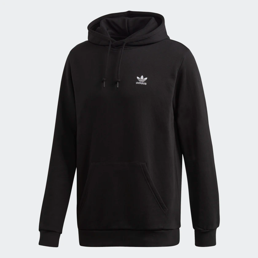 LOUNGEWEAR_Trefoil_Essentials_Hoodie_Black_FM9956_01_laydown.png