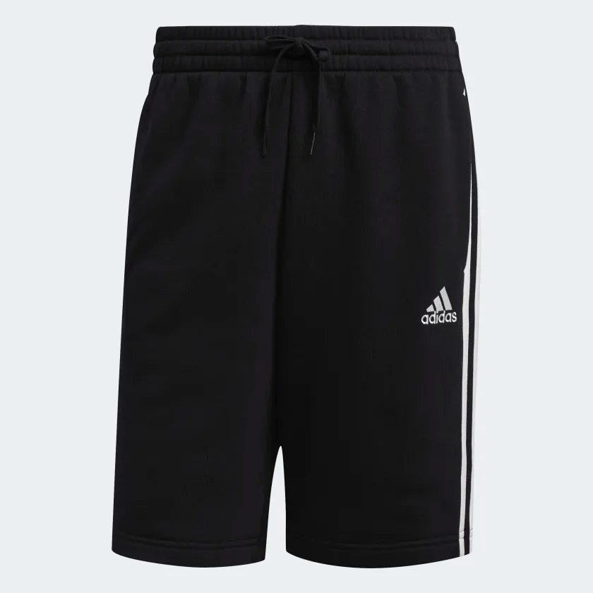Essentials_Fleece_3-Stripes_Shorts_Black_H20849_01_laydown.png