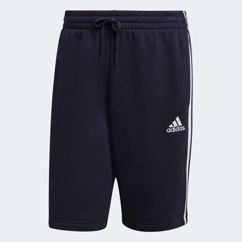 Essentials_Fleece_3-Stripes_Shorts_Blue_H20850_01_laydown.png