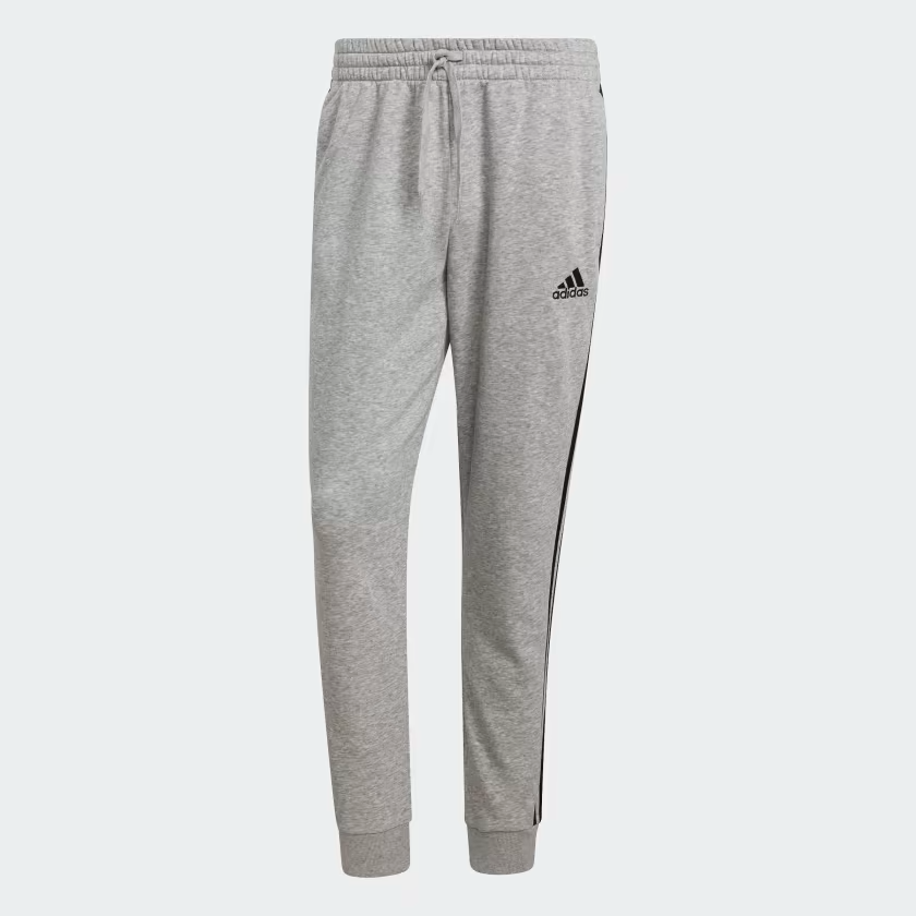 Essentials_French_Terry_Tapered-Cuff_3-Stripes_Pants_Grey_GK8824_01_laydown.png